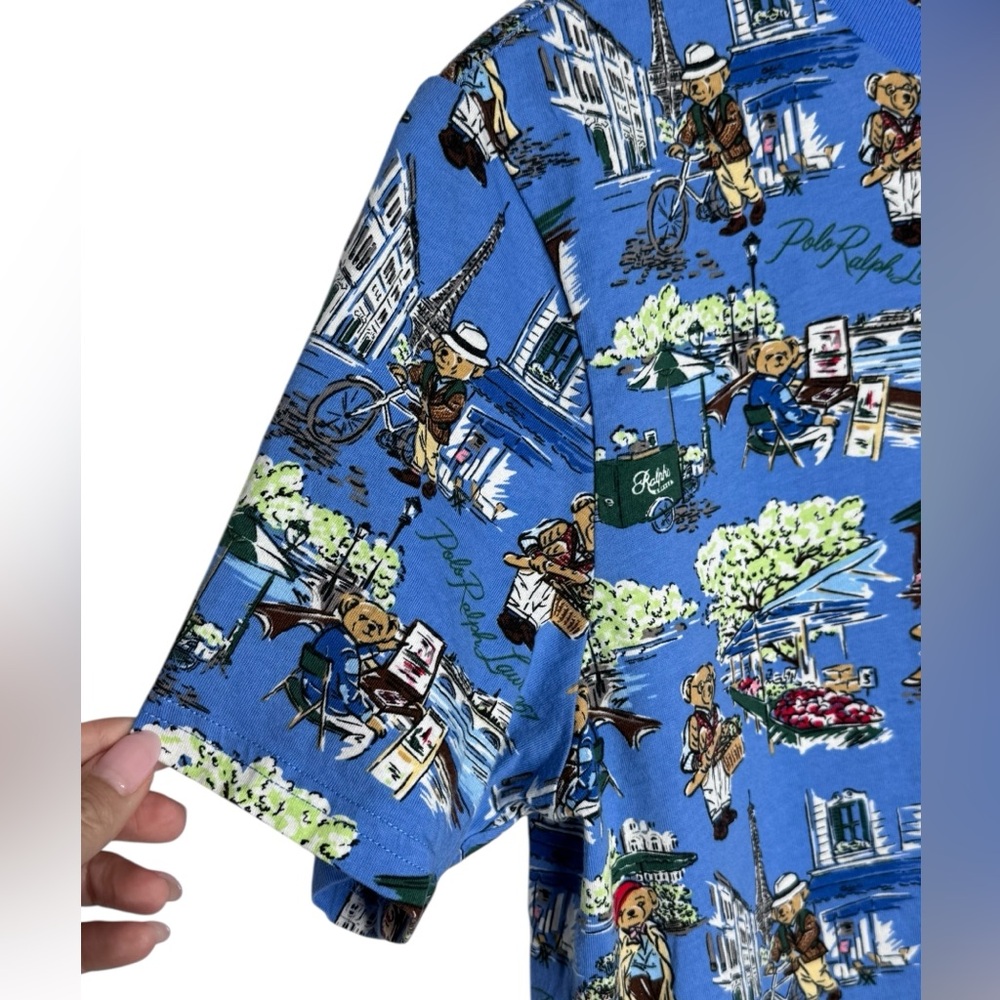 Ralph Lauren Polo Bear Paris-Print Cotton Jersey Tee Boys XL - Picture 5 of 10